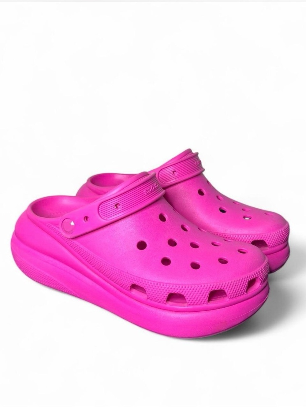 Crocs Classic Crush Slip On Clogs in Fuschia Hot Pink Size 10